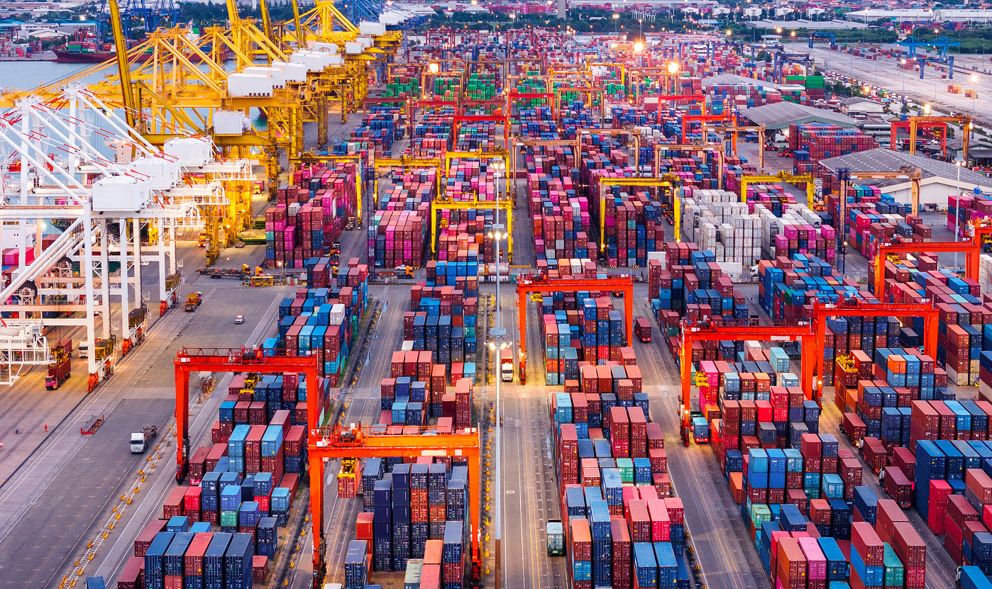 Freight Forwarding in India: container terminal handling cargo shipments and international trade operations. Desktop version